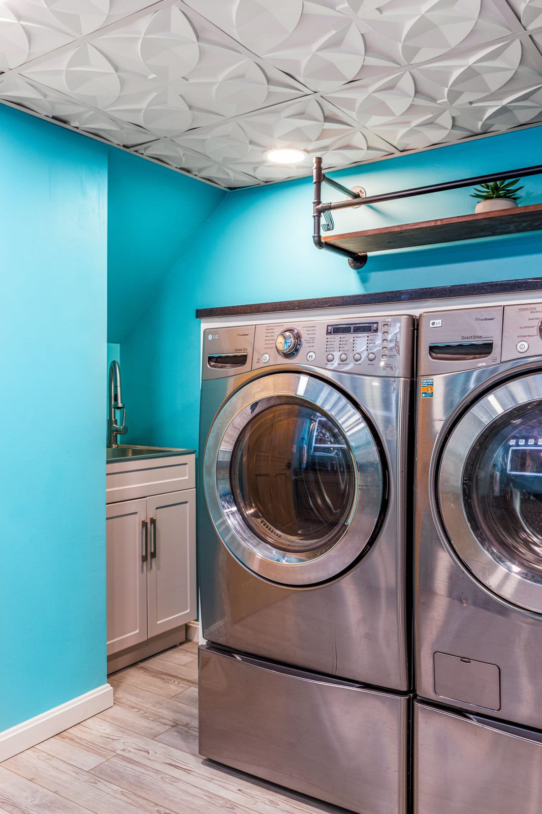 Basement game room installation in Pittsburgh