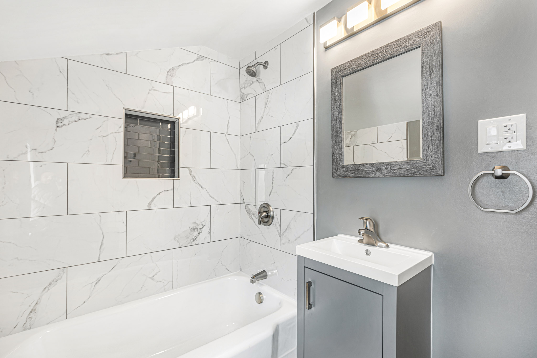 Luxury bathroom renovation in Upper St. Clair by ICR Pittsburgh