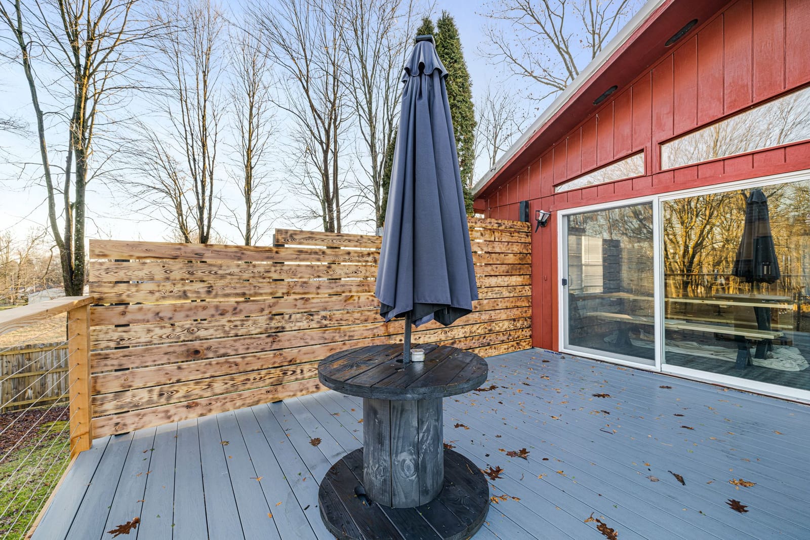 Composite deck with privacy fence in Pittsburgh