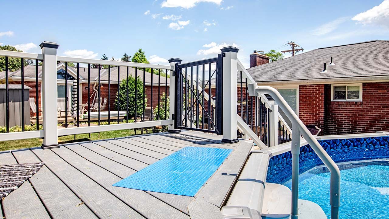 Deck with fencing installation in Pittsburgh