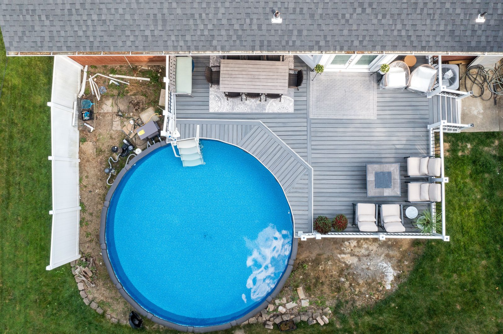 Drone view composite deck Pittsburgh