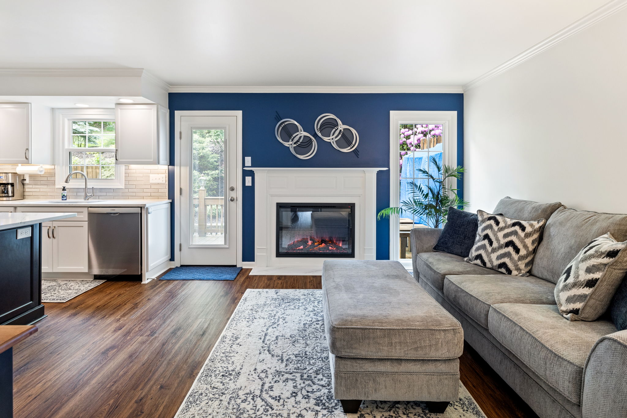 Open floor plan kitchen and living room renovation