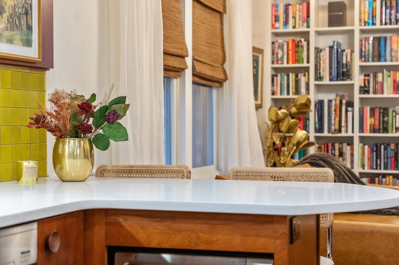 Subway tile backsplash in kitchen