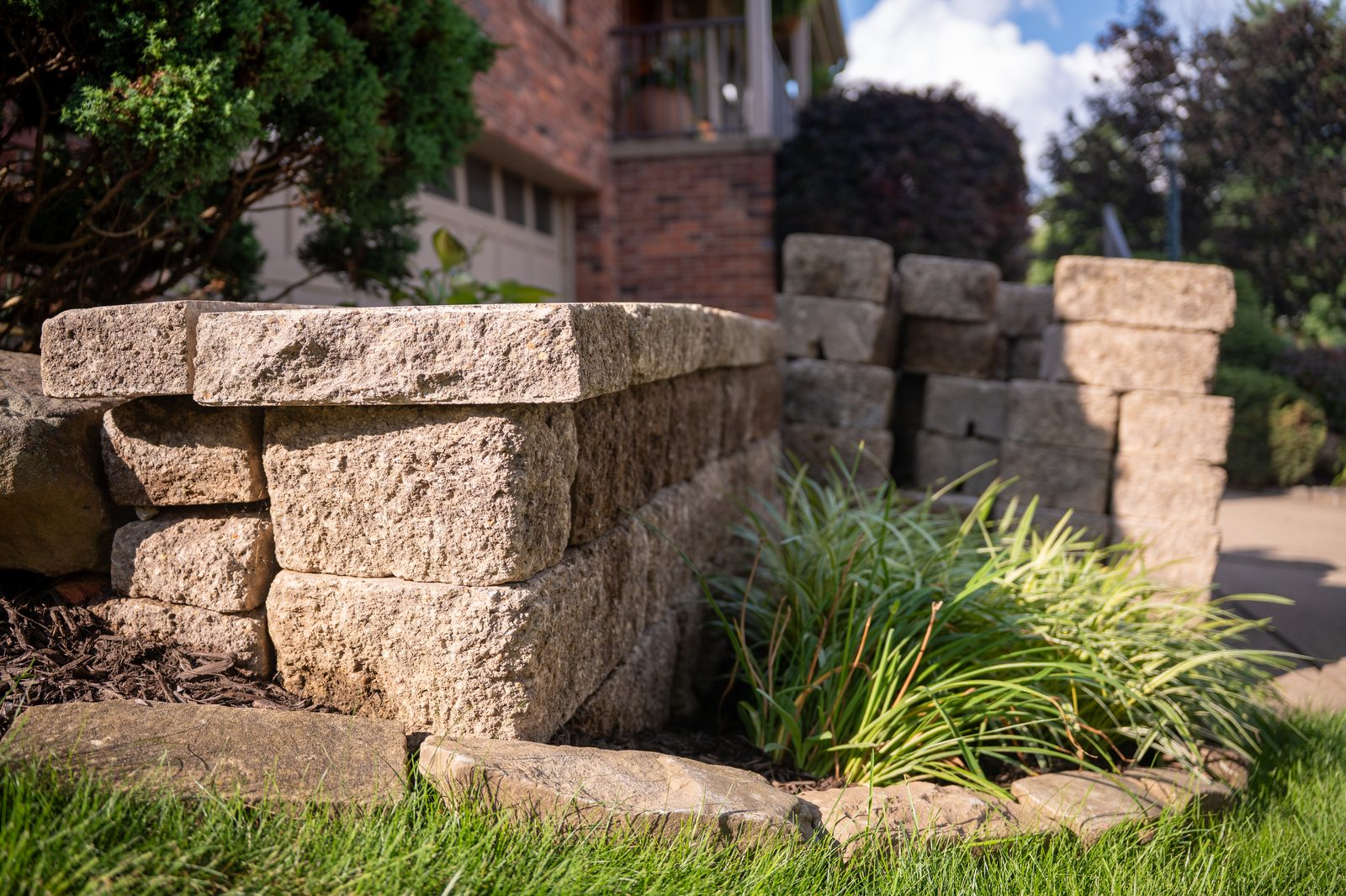 Block pillar retaining wall Pittsburgh